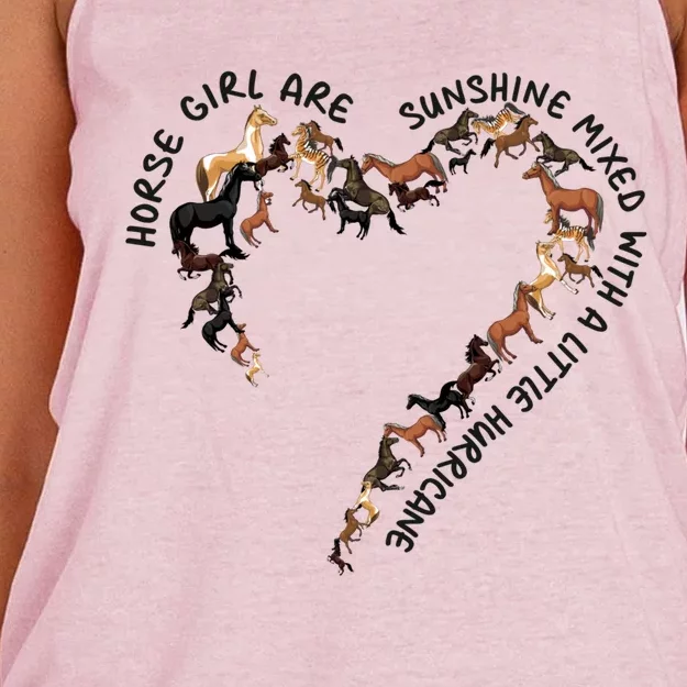 Horse Girl Are Sunshine Mixed With A Little Hurricane Gift Women's Knotted Racerback Tank