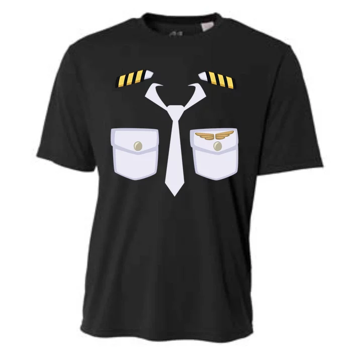 Halloween Gift Airplane Airline Pilot Costume Dress Up Gift Cooling Performance Crew T-Shirt