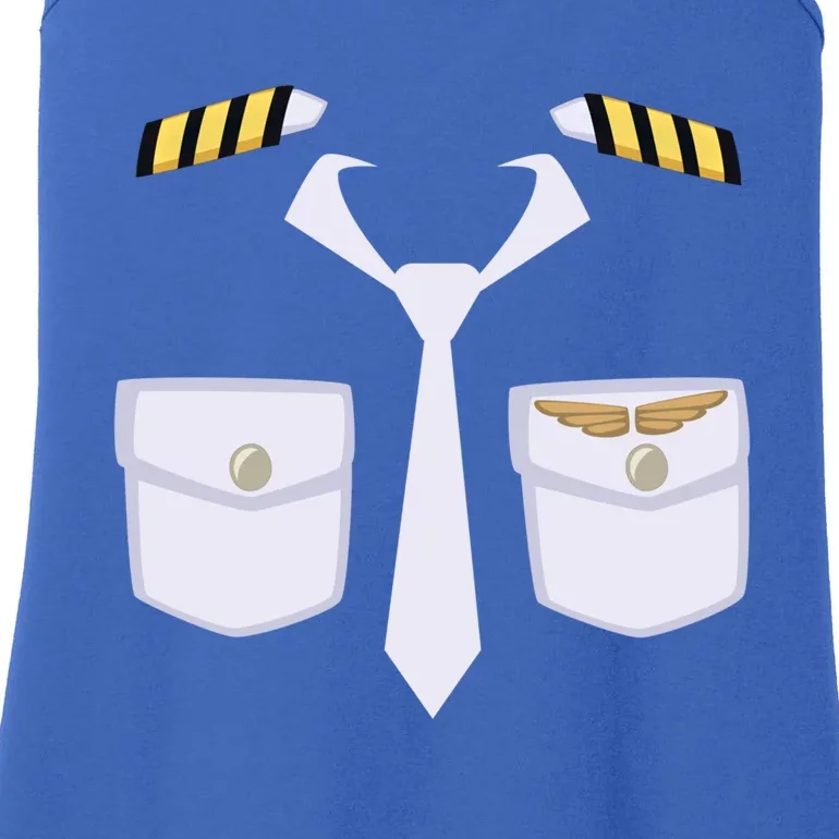 Halloween Gift Airplane Airline Pilot Costume Dress Up Gift Ladies Essential Tank