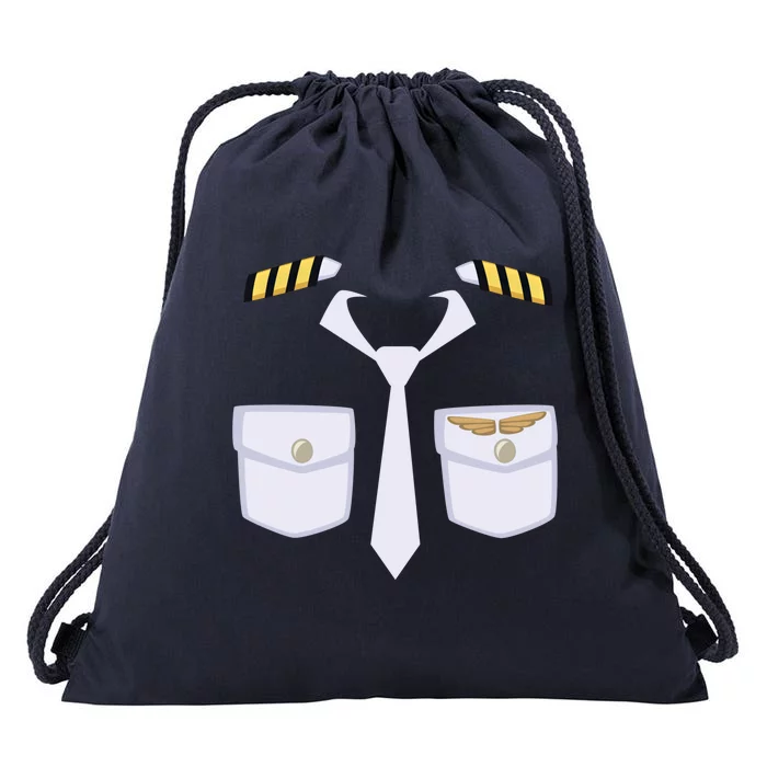 Halloween Gift Airplane Airline Pilot Costume Dress Up Gift Drawstring Bag