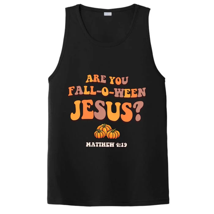 Halloween Groovy Are You Falloween Jesus Christian Faith Gift Performance Tank