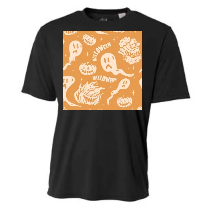 Halloween Ghosts And Pumpkins Cooling Performance Crew T-Shirt