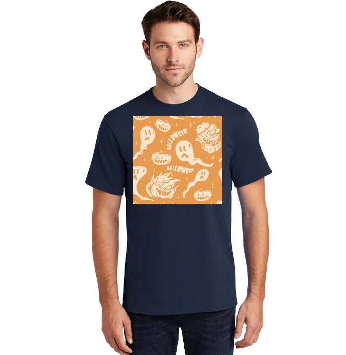 Halloween Ghosts And Pumpkins Tall T-Shirt