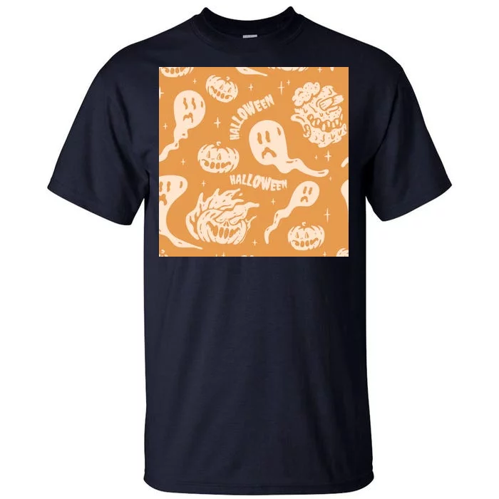 Halloween Ghosts And Pumpkins Tall T-Shirt