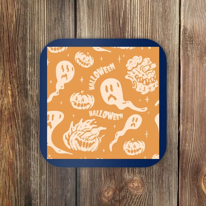 Halloween Ghosts And Pumpkins Coaster