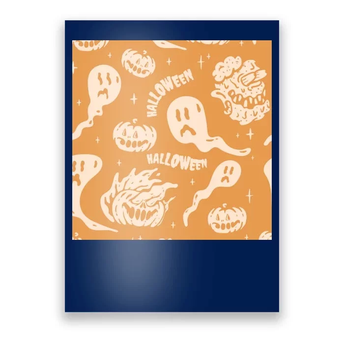 Halloween Ghosts And Pumpkins Poster