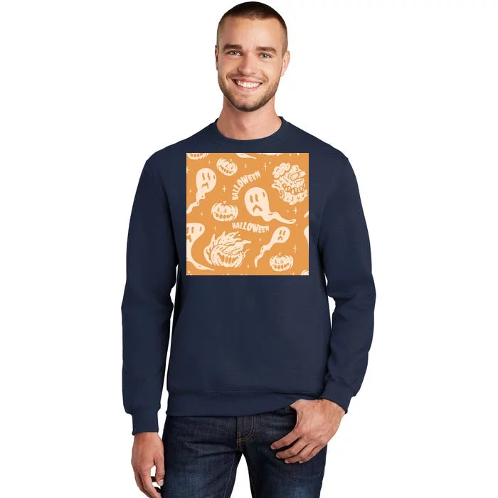 Halloween Ghosts And Pumpkins Tall Sweatshirt