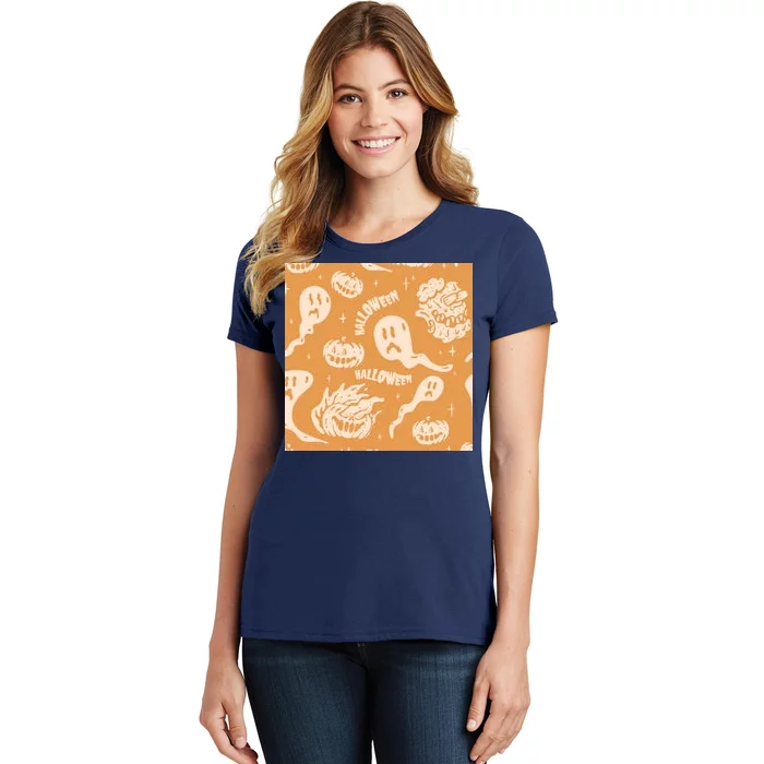 Halloween Ghosts And Pumpkins Women's T-Shirt