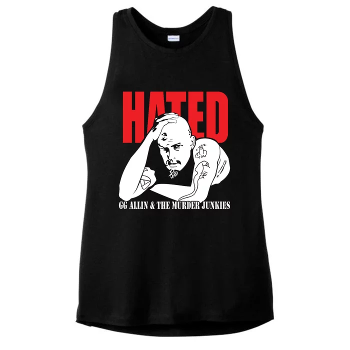 Hated GG Allin & The Murder Junkies Ladies Tri-Blend Wicking Tank