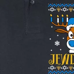 Hanukkah Gets A Humorous Touch With The Funny Jewdolph Ugly Sweater Featuring A Softstyle Adult Sport Polo