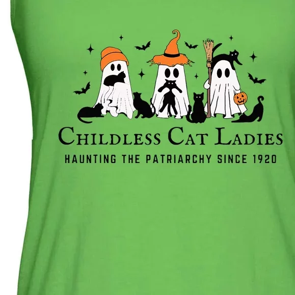 Halloween Ghost Black Cat Childless Cat Lady Kamala Harris Ladies Essential Flowy Tank