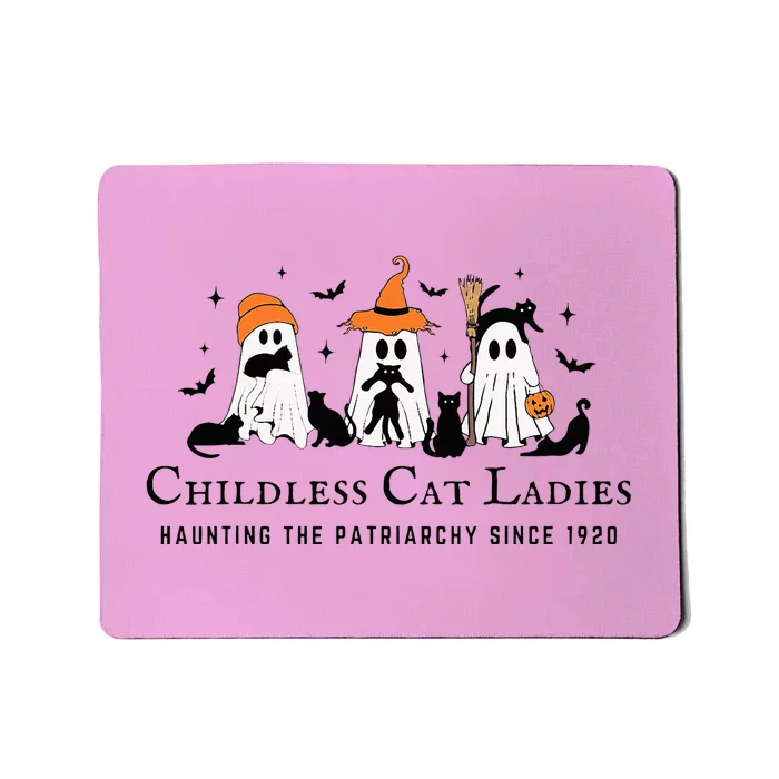 Halloween Ghost Black Cat Childless Cat Lady Kamala Harris Mousepad