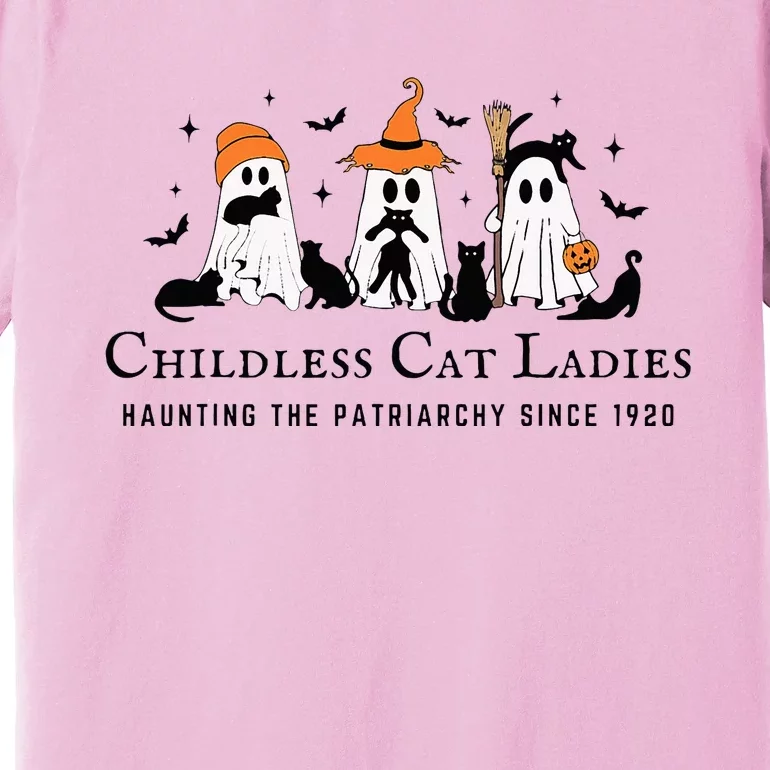 Halloween Ghost Black Cat Childless Cat Lady Kamala Harris Premium T-Shirt