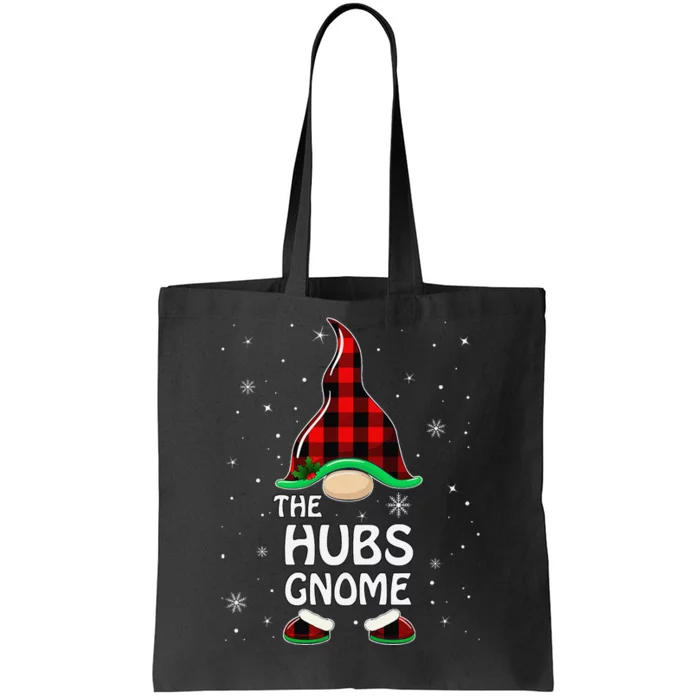 Hubs Gnome Buffalo Plaid Matching Family Christmas Pajama Tote Bag