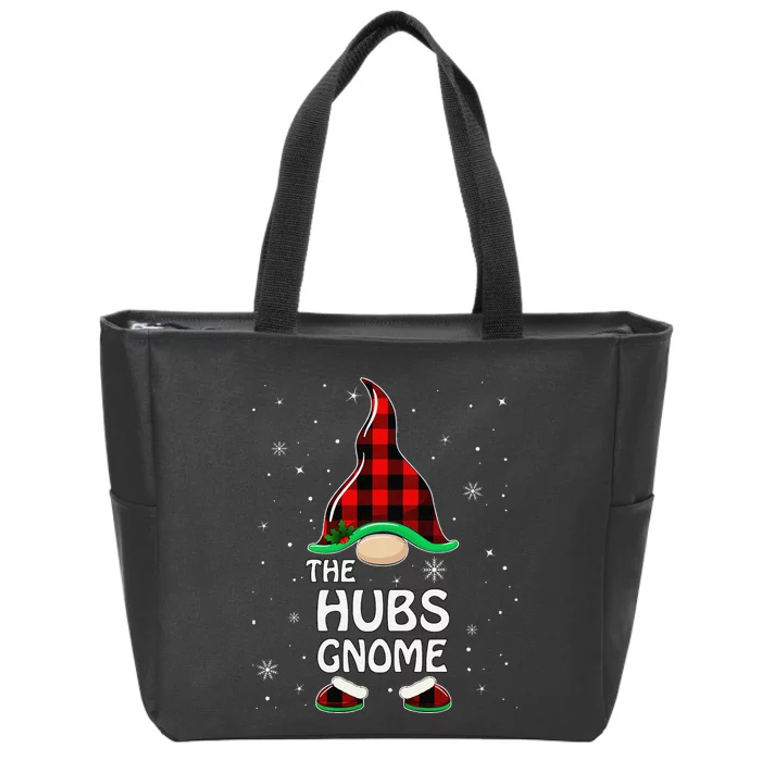 Hubs Gnome Buffalo Plaid Matching Family Christmas Pajama Zip Tote Bag