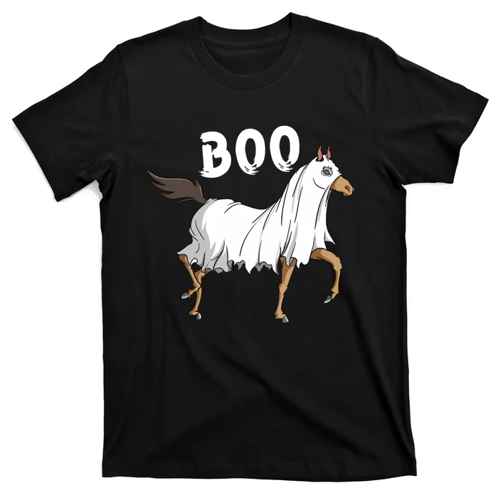 Horse Ghost Boo Equestrian Horse Lover Farmer Halloween T-Shirt