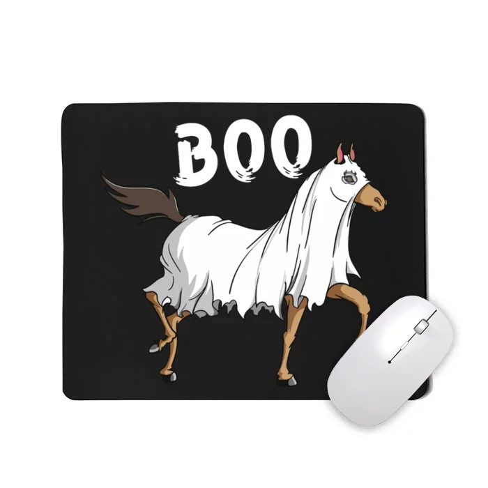 Horse Ghost Boo Equestrian Horse Lover Farmer Halloween Mousepad