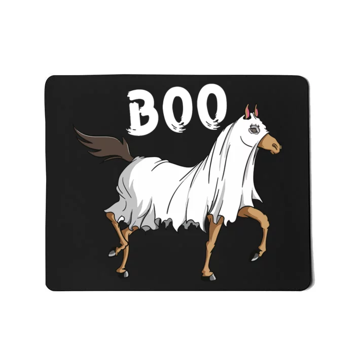 Horse Ghost Boo Equestrian Horse Lover Farmer Halloween Mousepad