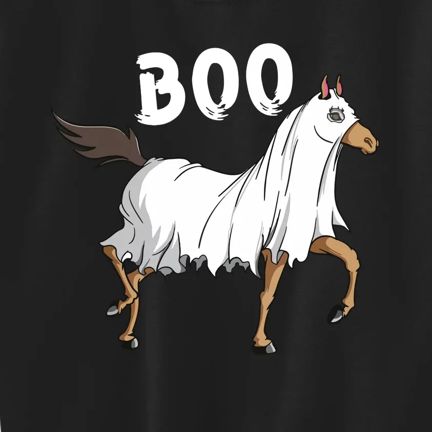 Horse Ghost Boo Equestrian Horse Lover Farmer Halloween Kids Sweatshirt