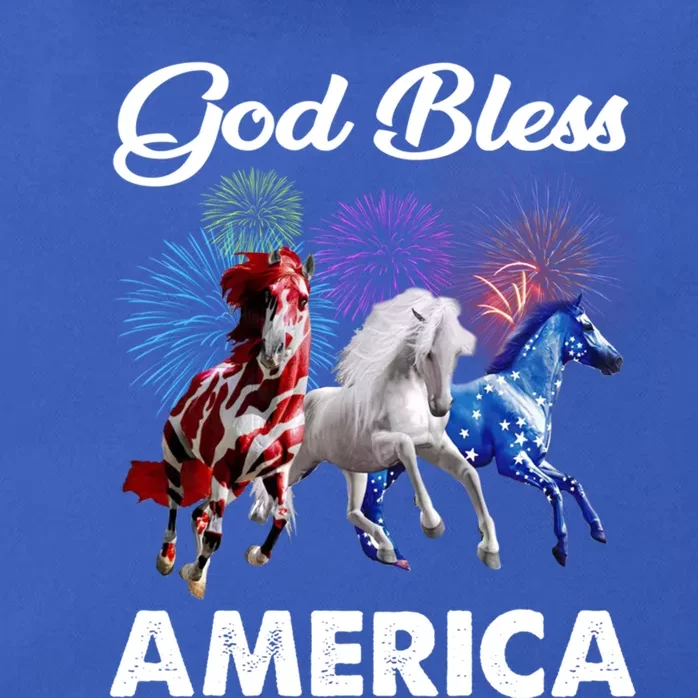 Horses God Bless America 4th Of July Gift Zip Tote Bag