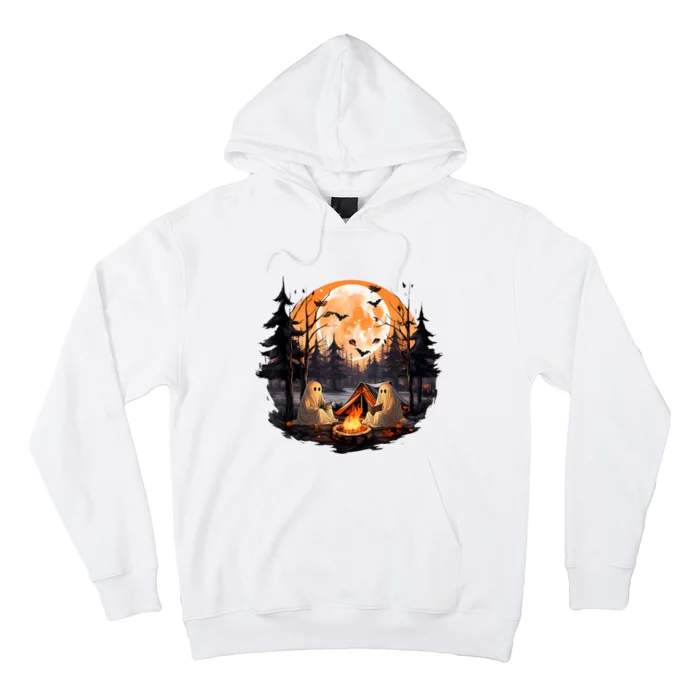 Halloween Ghost Book Reading Camping Halloween Pumpkin Hoodie