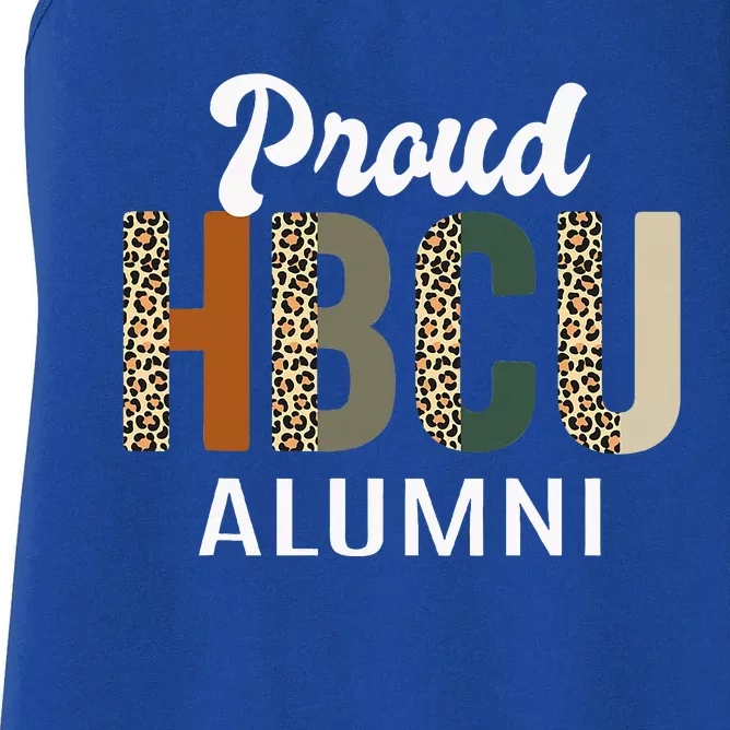 HBCU Grad Black Grad Black College Alumni Leopard Women's Racerback Tank