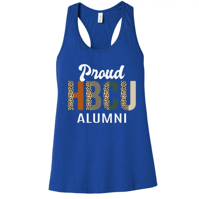 HBCU Grad Black Grad Black College Alumni Leopard Women's Racerback Tank