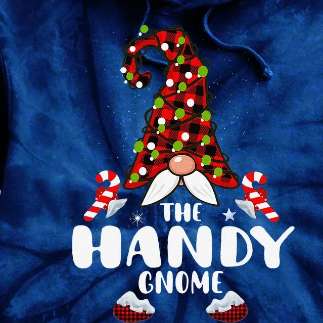 Handy Gnome Buffalo Plaid Matching Family Christmas Pajama Tie Dye Hoodie