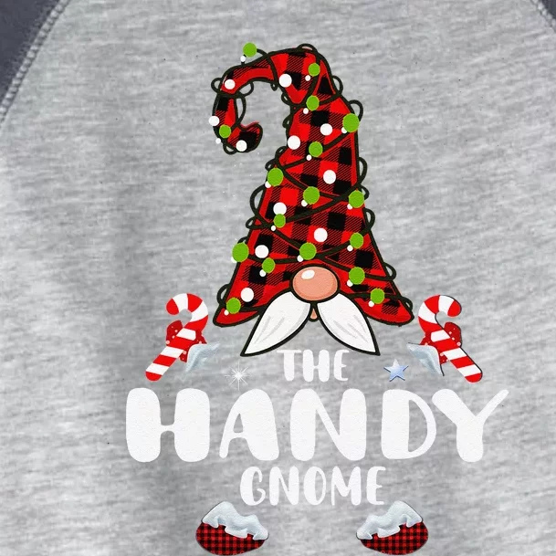 Handy Gnome Buffalo Plaid Matching Family Christmas Pajama Toddler Fine Jersey T-Shirt