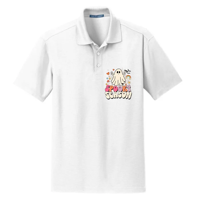 Halloween Groovy Boo Ghost Spookys Dry Zone Grid Performance Polo