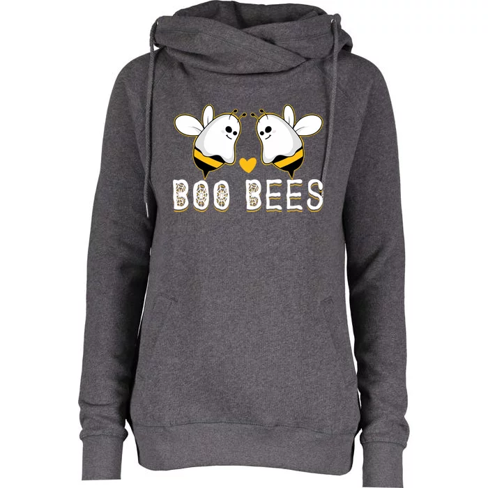 Halloween Ghost Boo Bees Cute Gift Womens Funnel Neck Pullover Hood