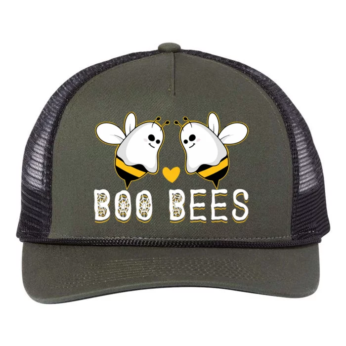 Halloween Ghost Boo Bees Cute Gift Retro Rope Trucker Hat Cap