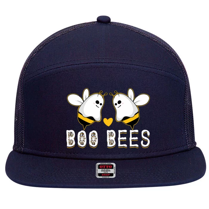 Halloween Ghost Boo Bees Cute Gift 7 Panel Mesh Trucker Snapback Hat