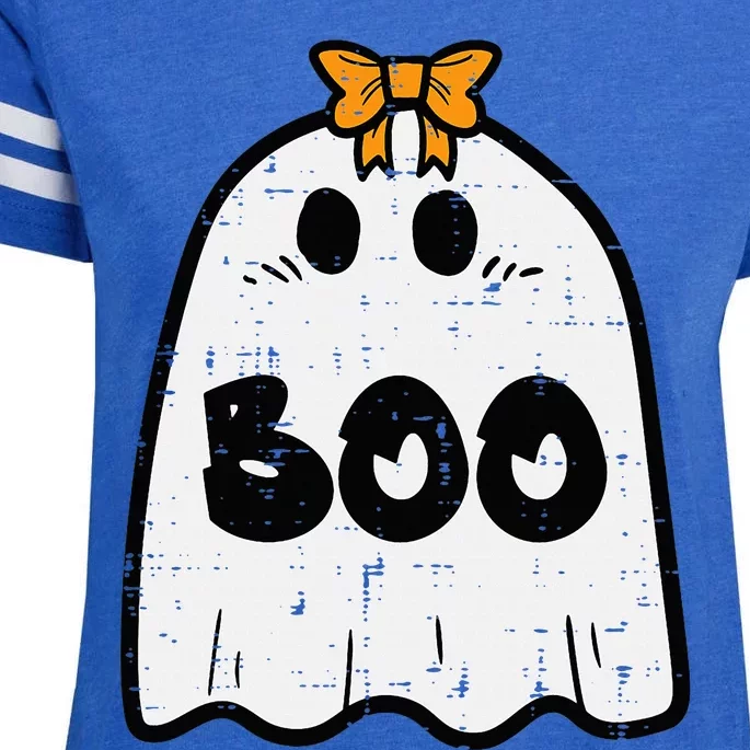 Halloween Ghost Boo Costume Enza Ladies Jersey Football T-Shirt