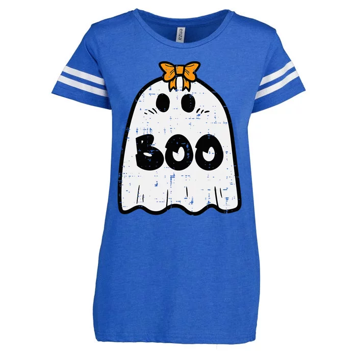 Halloween Ghost Boo Costume Enza Ladies Jersey Football T-Shirt