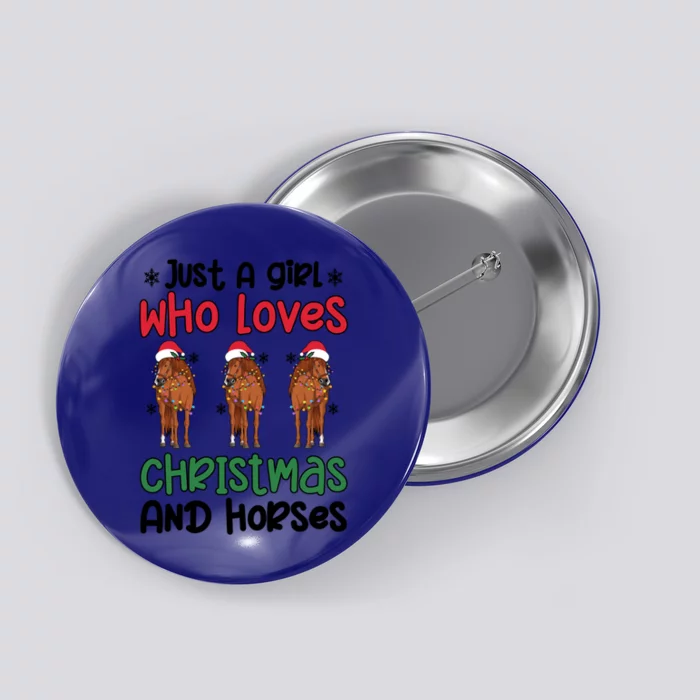 Horse Girl Christmas Horse Owner Horse Lover Xmas Party Gift Button