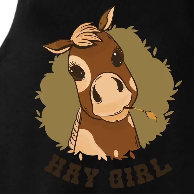 Hay Girl Cute Horse Ladies Tri-Blend Wicking Tank