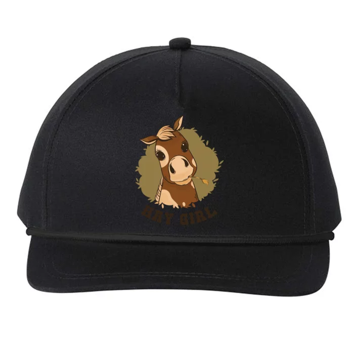 Hay Girl Cute Horse Snapback Five-Panel Rope Hat