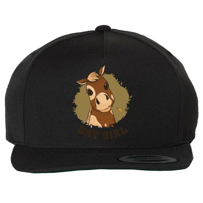 Hay Girl Cute Horse Wool Snapback Cap