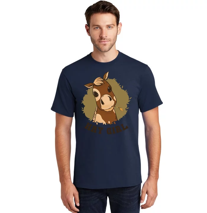 Hay Girl Cute Horse Tall T-Shirt