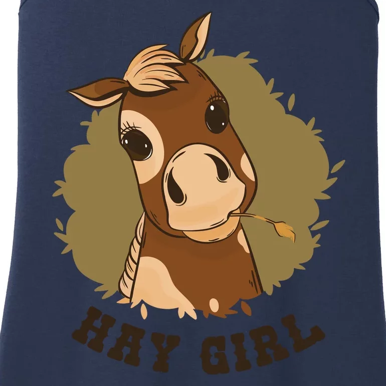 Hay Girl Cute Horse Ladies Essential Tank