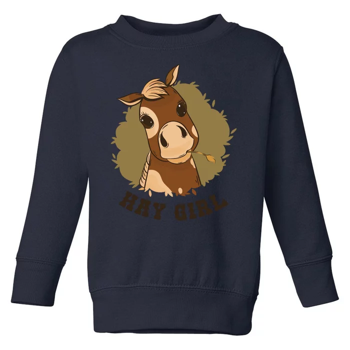 Hay Girl Cute Horse Toddler Sweatshirt