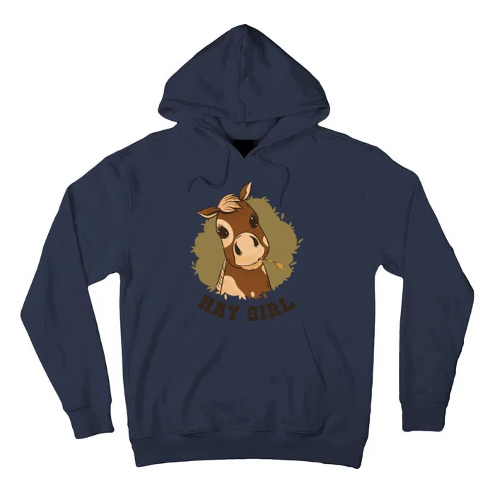 Hay Girl Cute Horse Tall Hoodie