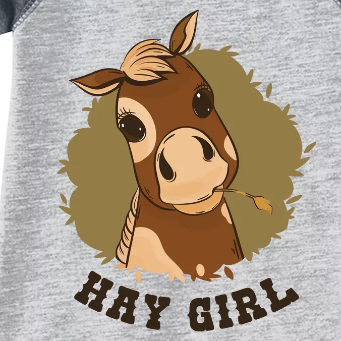 Hay Girl Cute Horse Infant Baby Jersey Bodysuit