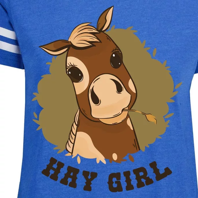 Hay Girl Cute Horse Enza Ladies Jersey Football T-Shirt