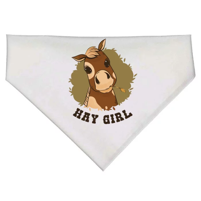 Hay Girl Cute Horse USA-Made Doggie Bandana