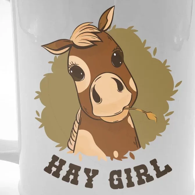 Hay Girl Cute Horse Front & Back Beer Stein