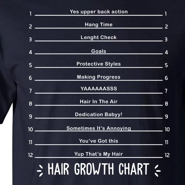 Hair Growth Chart Tall T-Shirt