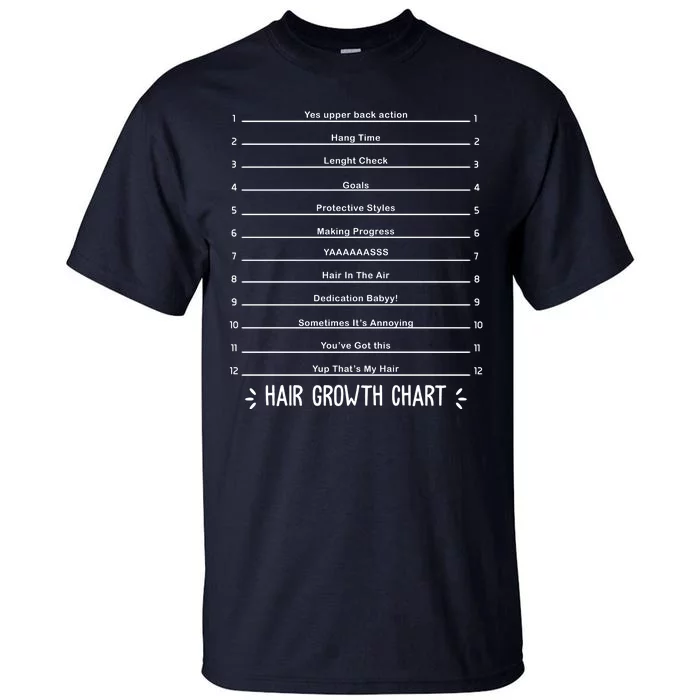 Hair Growth Chart Tall T-Shirt