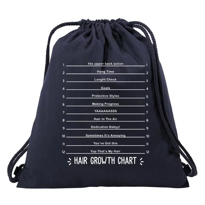 Hair Growth Chart Drawstring Bag